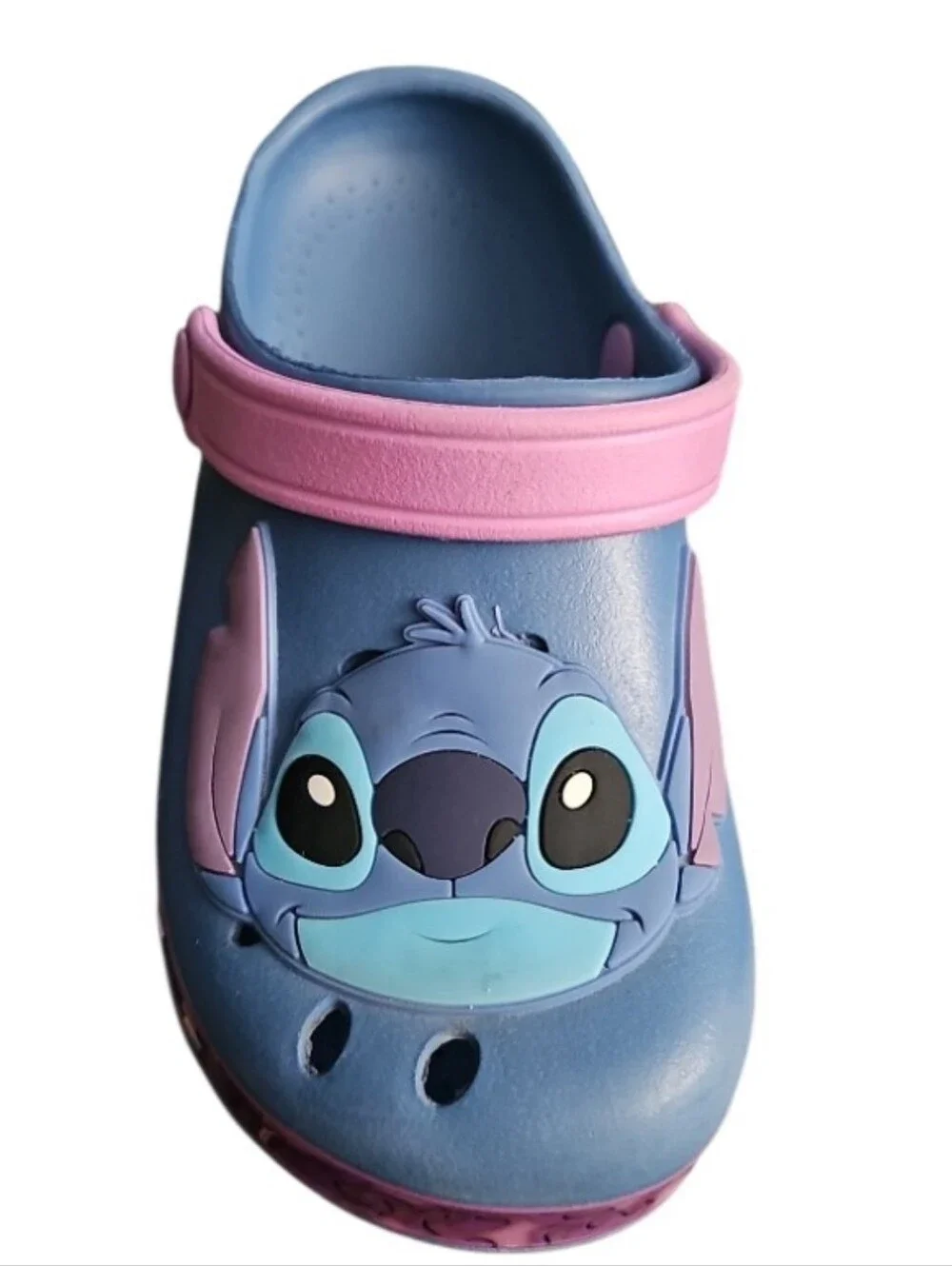 Disney Stitch Angel Clogs Kids 11/12 Blue Pink Slip On Sandals Lilo & Stitch